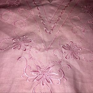 Misswan Pink Tunic Top Flower Embroider in Medium
